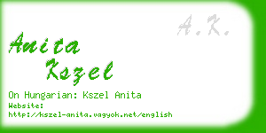 anita kszel business card